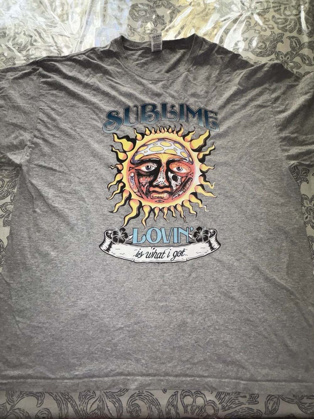 Fruit of the Loom Sublime Lovin' Is What I Got T-Shirt XL Gray Sun Graphic